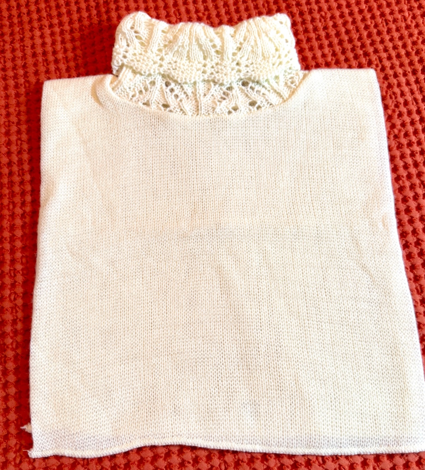 Vintage Knitted Turtleneck Dickey / False Collar – White