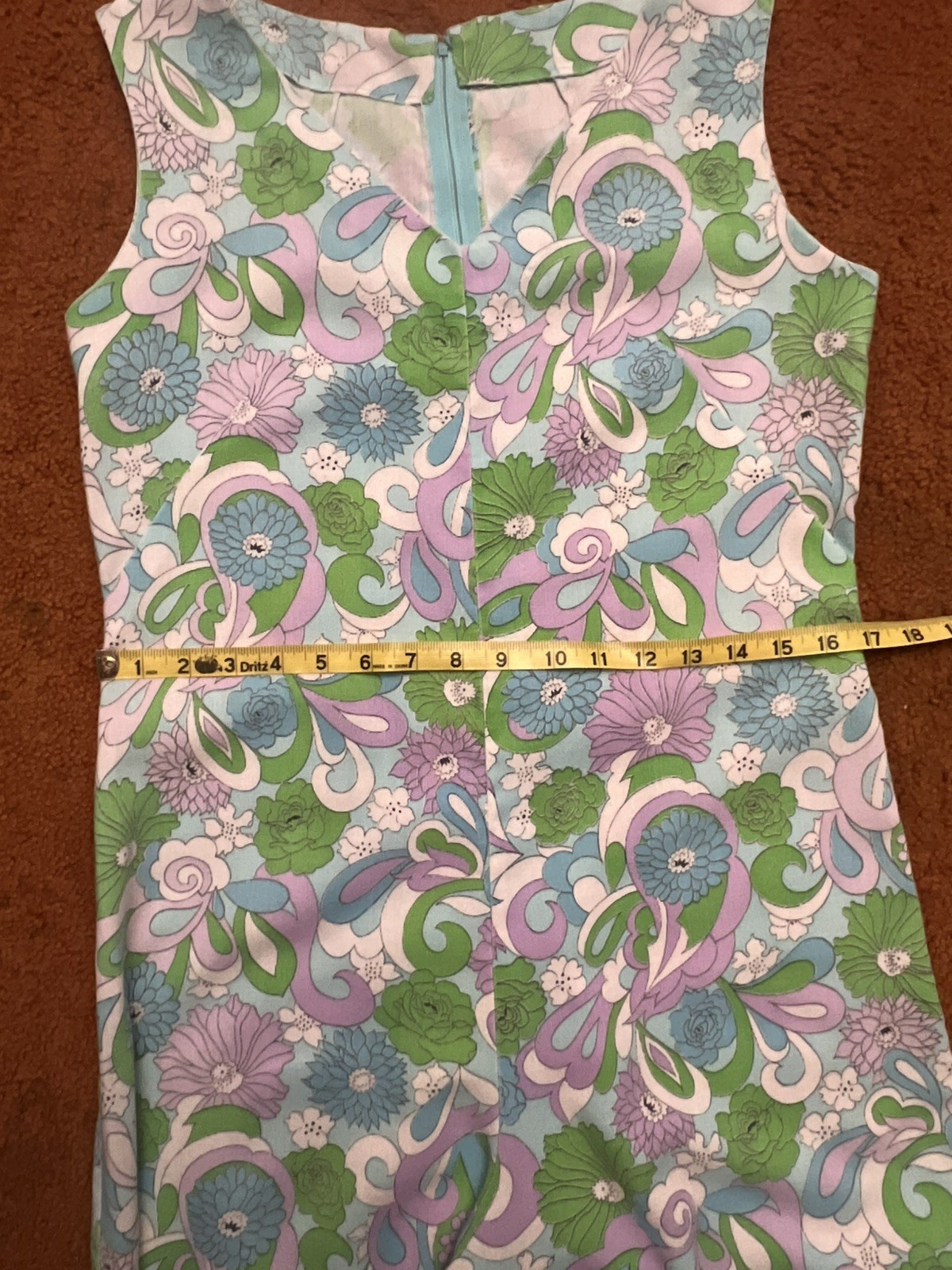 Vintage 1960s/70s Pastel Floral Linen Blend Jumpsuit Size M