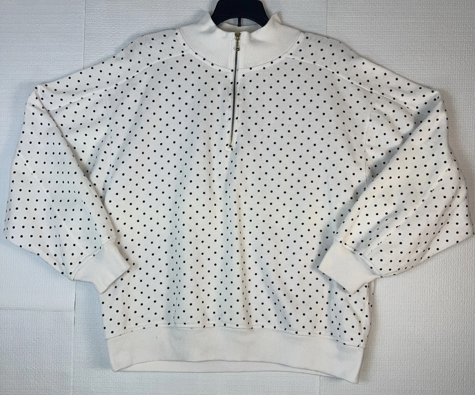 Vintage 80s/90s Woman’s Trend Basics Polka Dots Sweater Half-zip Design Sz Large