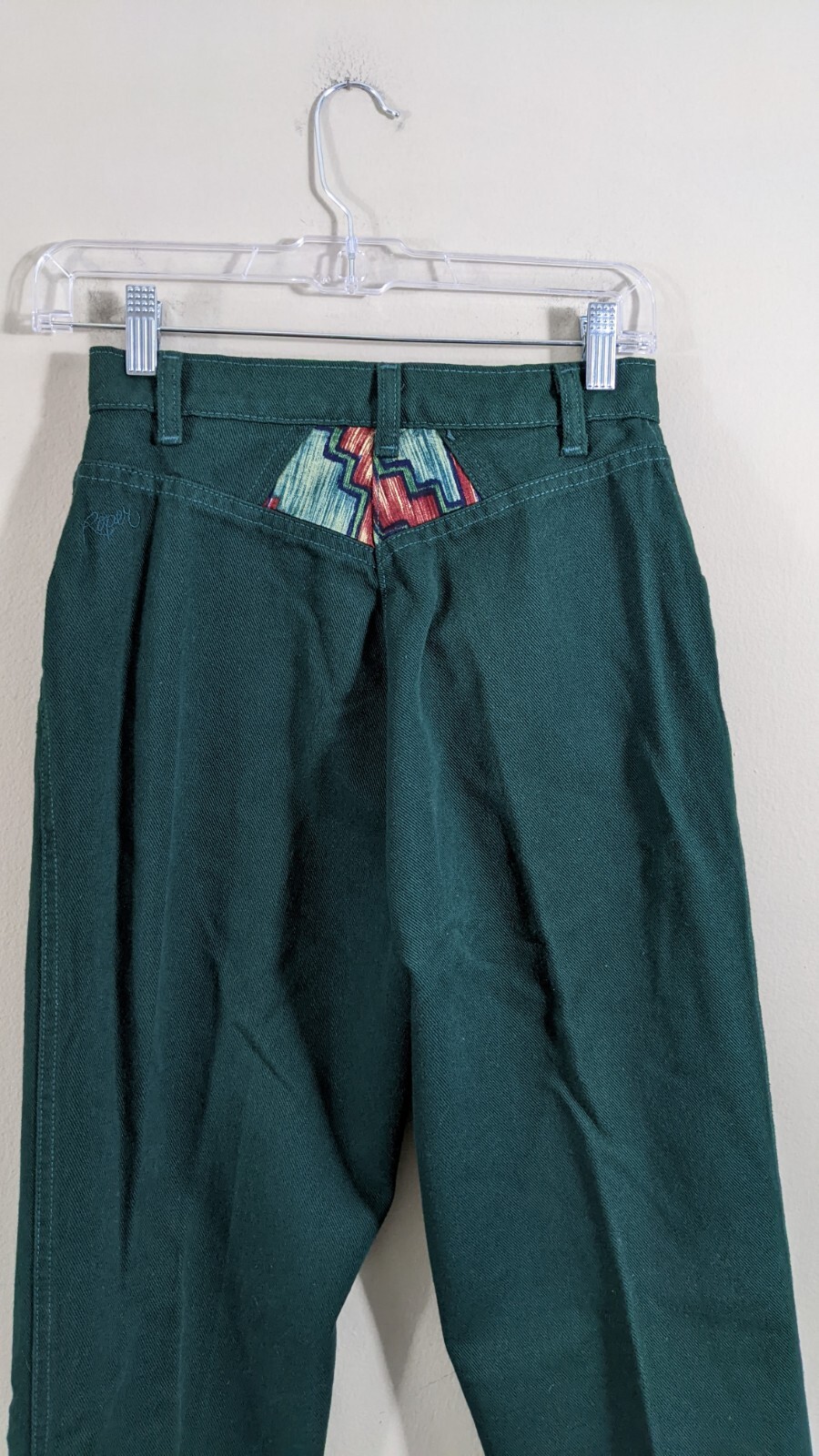 Green Denim Roper Jeans – High waisted 90s Vintage Country Western – southwest