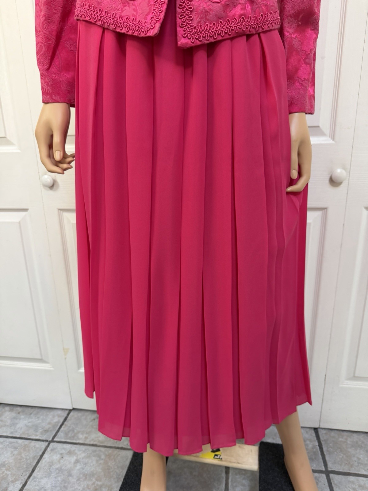 VTG Hot Pink Fuchsia Dress with Jacket Women’s Size 12