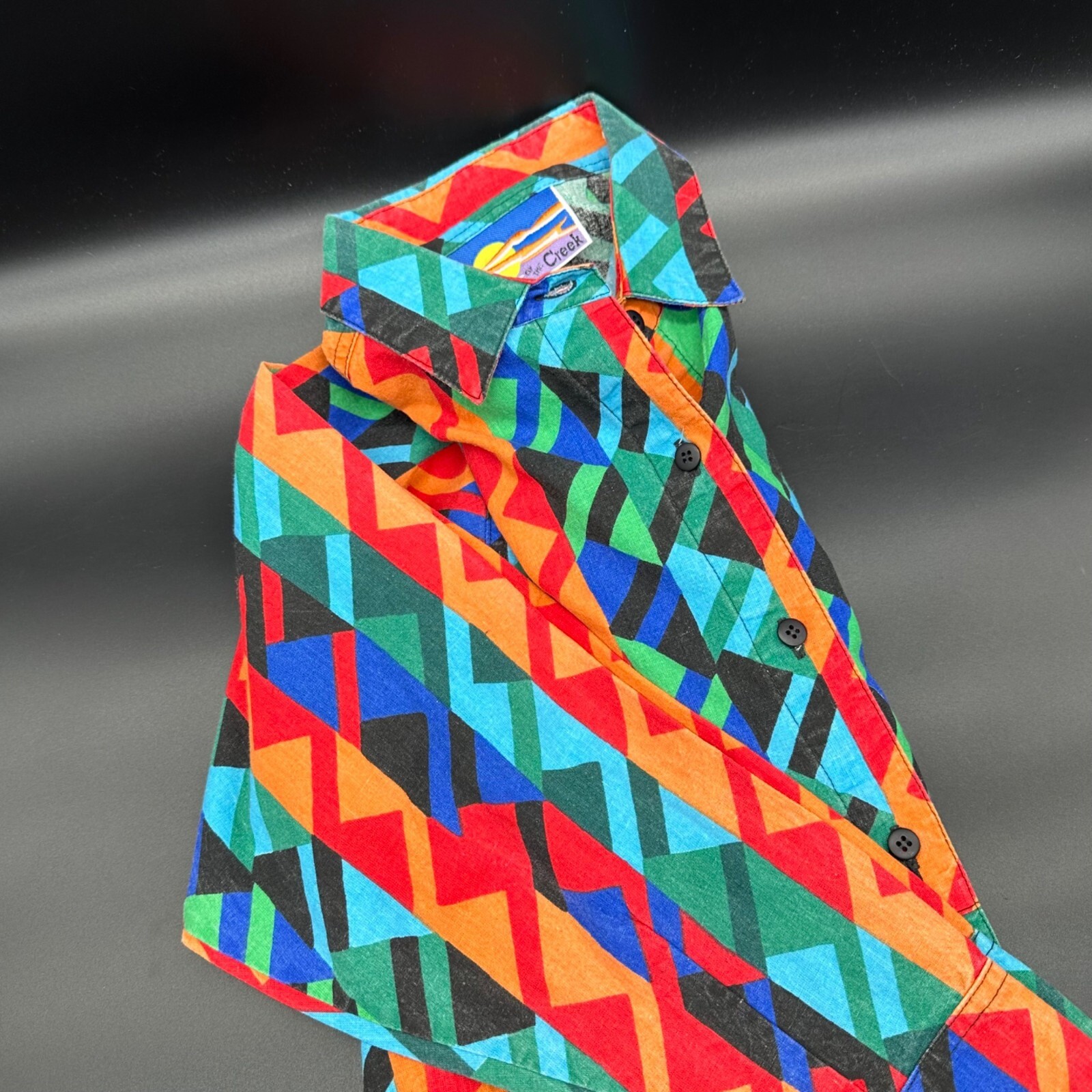 Vintage Womens Western Shirt 1990s Aztec Colorful Size Small Shoulder Pads Rodeo