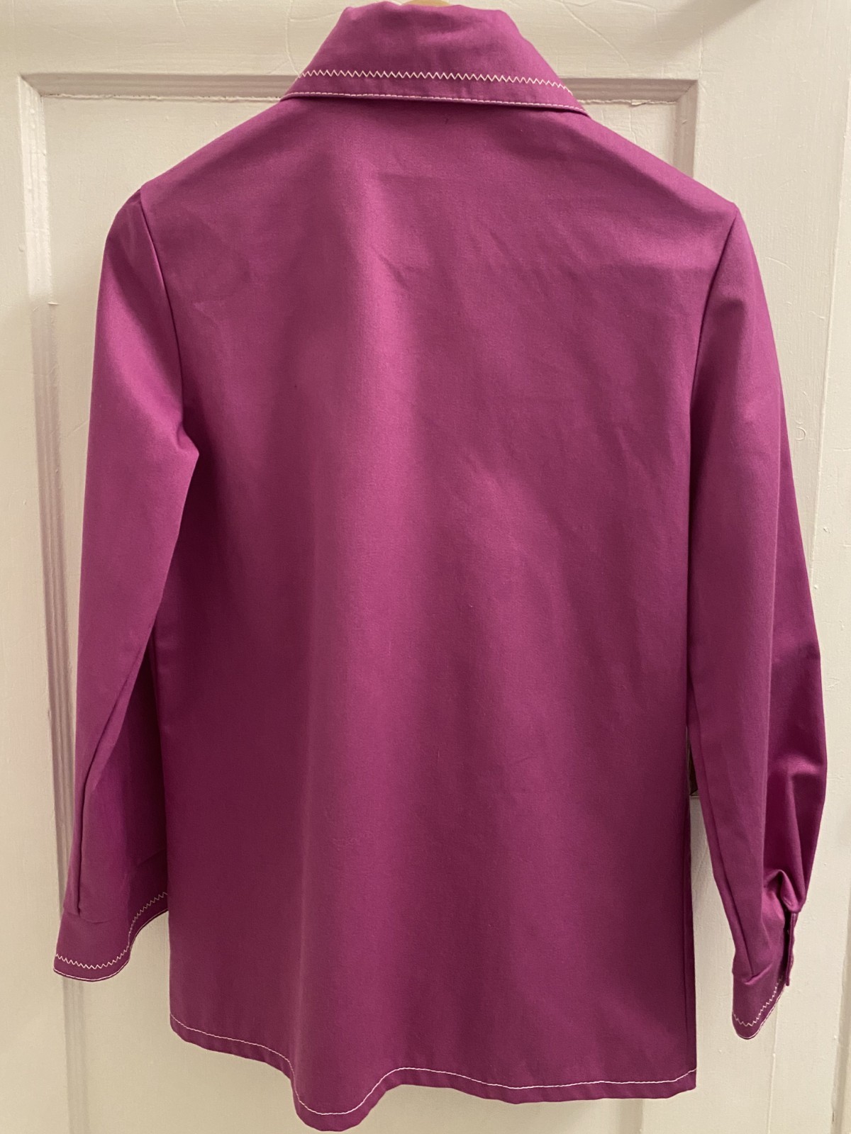 VTG 1970’s Purple Denim Chore Jacket with Zigzag stitching Size M