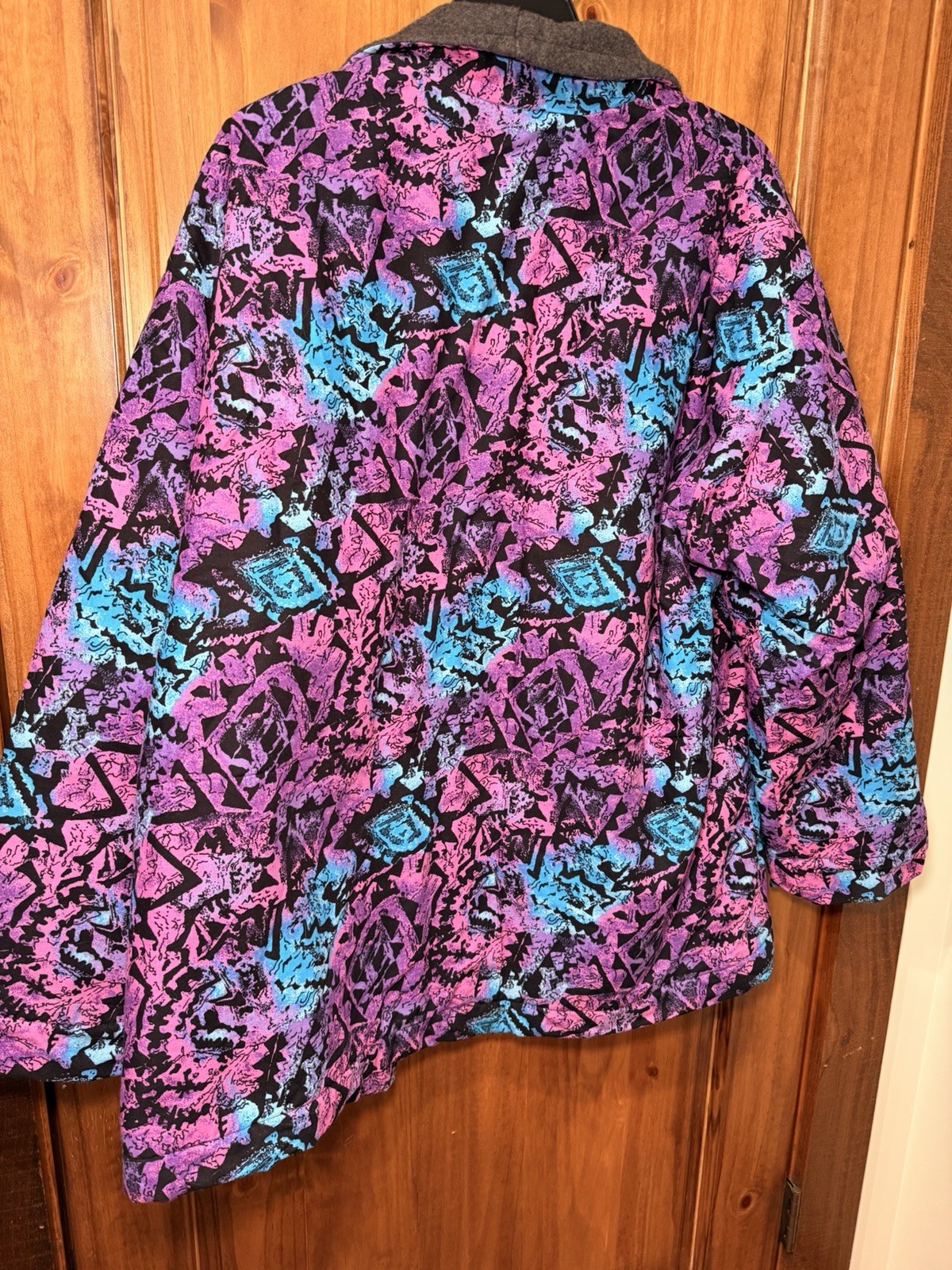 Vintage Handmade Reversible Fleece Jacket. Retro. Multi Colors. Size XL-1XL