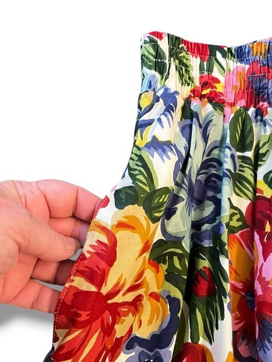 Vintage Bushwacker Maxi Skirt Medium Floral Print Pockets 80s/90s Cottagecore