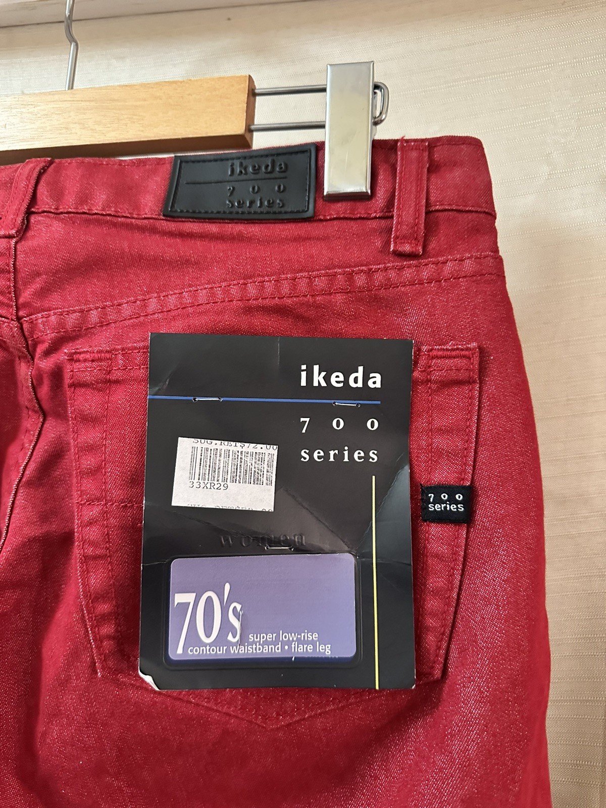NWT Ikeda 700 Series Y2K 2003–2007 Red Flare Jeans Low Rise Women’s 29