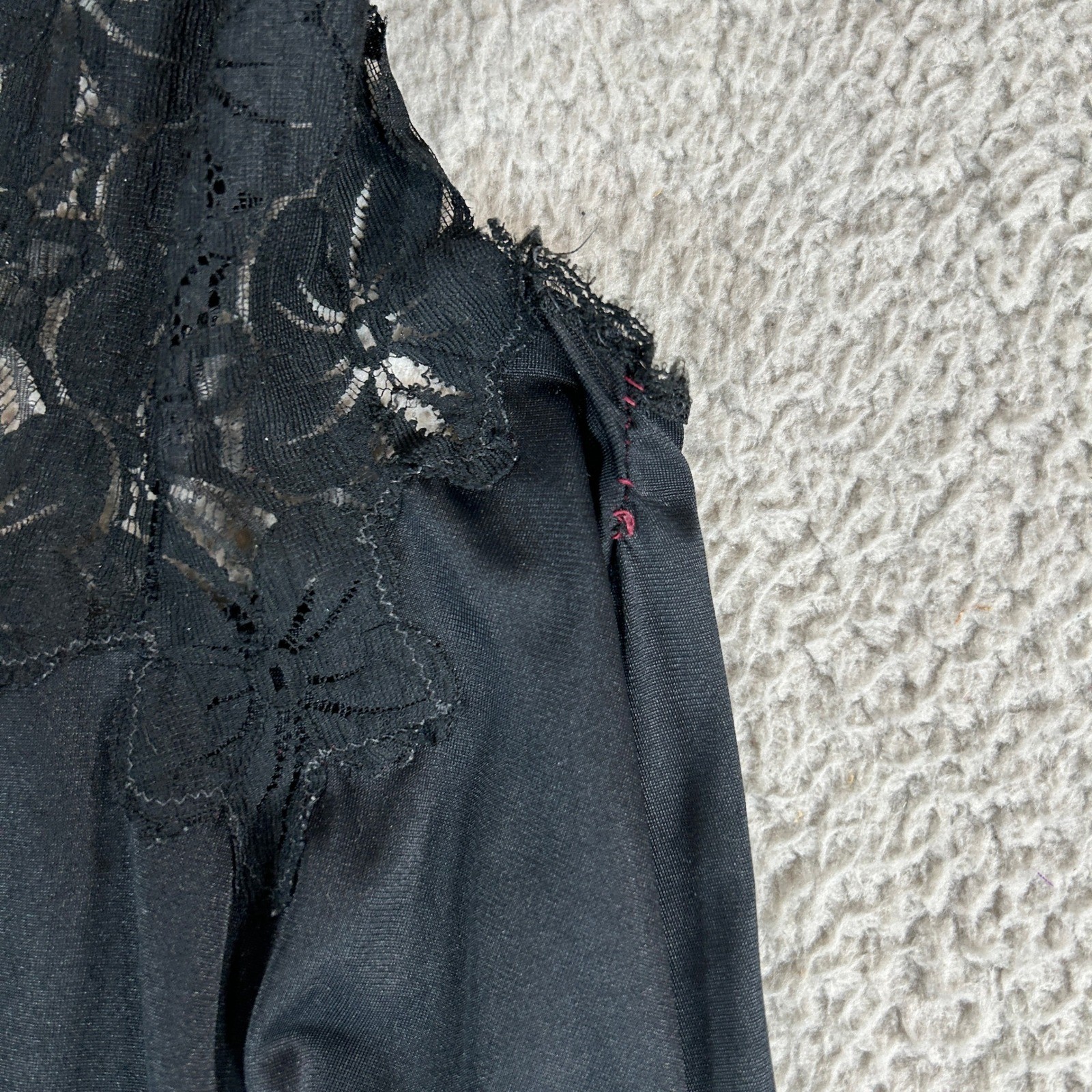 Vintage Glydons Hollywood Black Lace Halter Maxi Nightgown Lingerie Dress Small