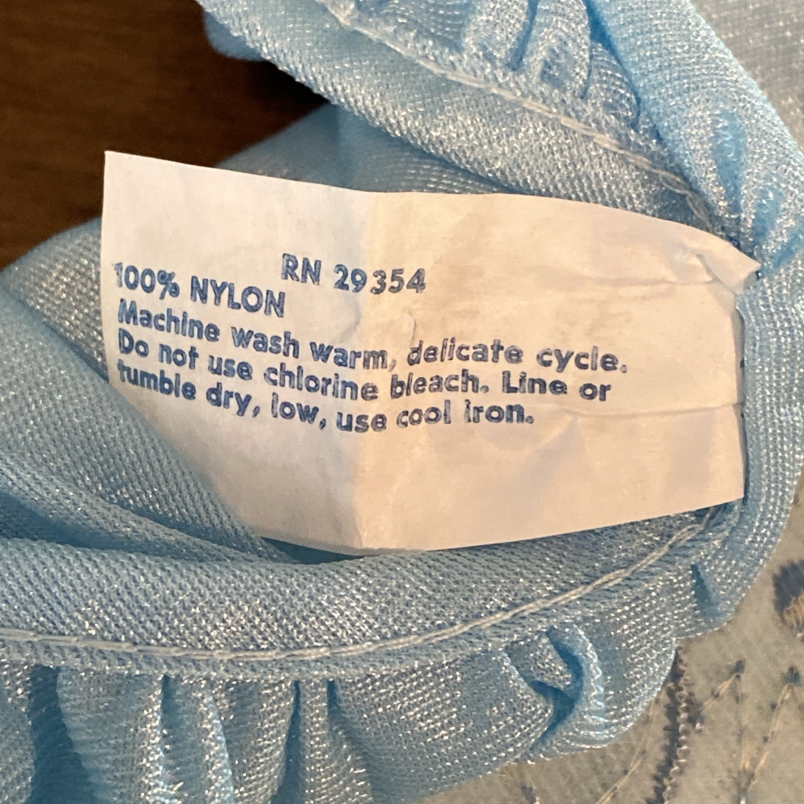 VTG Blue Nylon Babydoll Ruffled Nightie Granny Pantie Set NOS Sz.M (Lg. Panty)