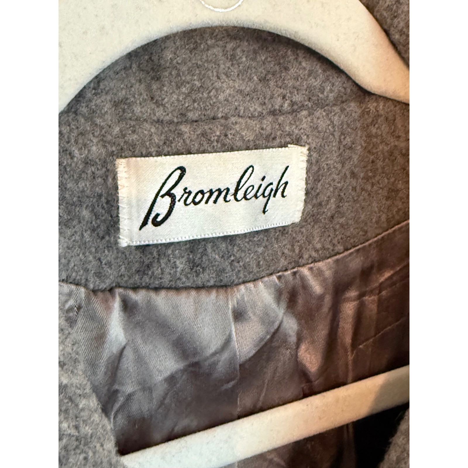 Bromleigh Wool Coat Womens Medium Grey Excellent Vintage ILGWU USA Made