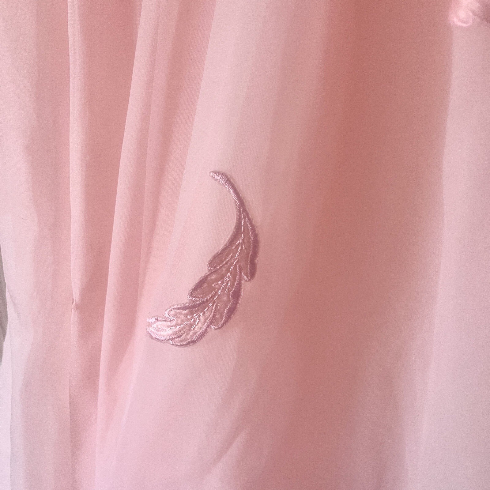Vintage Airy Sheer Cotton Candy Pink Chiffon Peignoir Small
