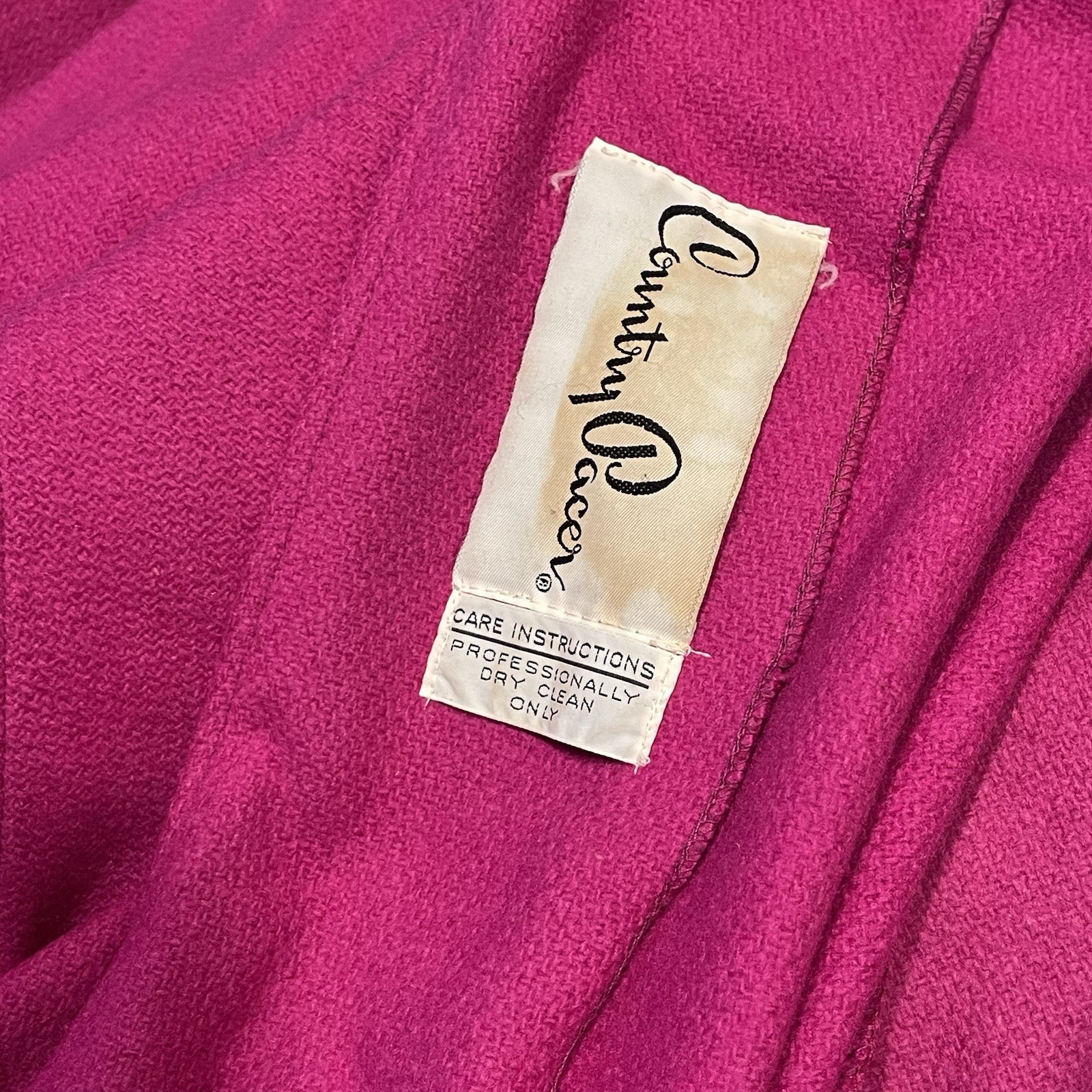 Vintage Country Pacer Wool Pea Coat Poncho Jacket Women’s Size XL 16/18 Pink