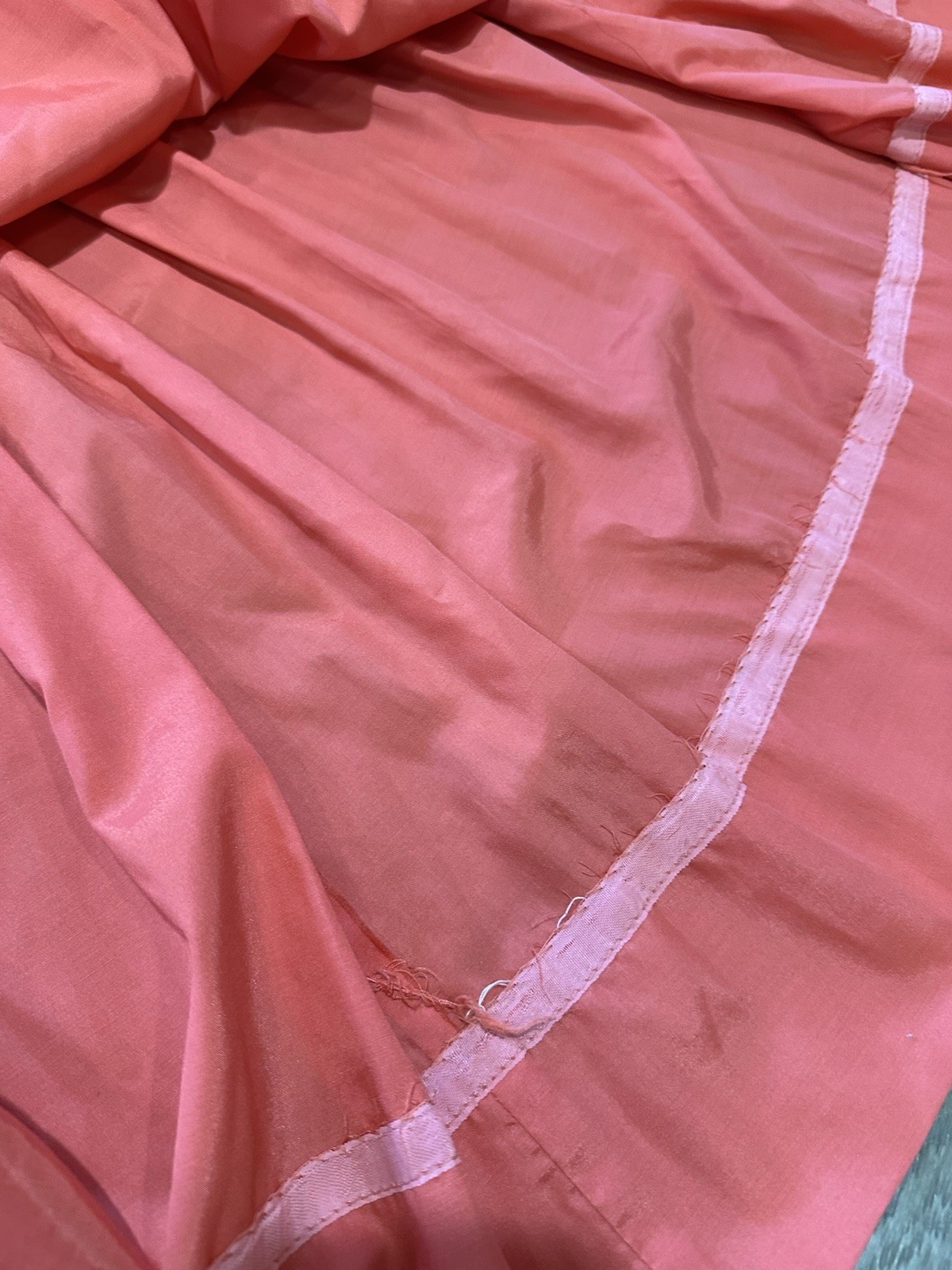 NORMAN WIATT California 60’s Pleated SMALL Vintage Dress Raw Silk? Orange