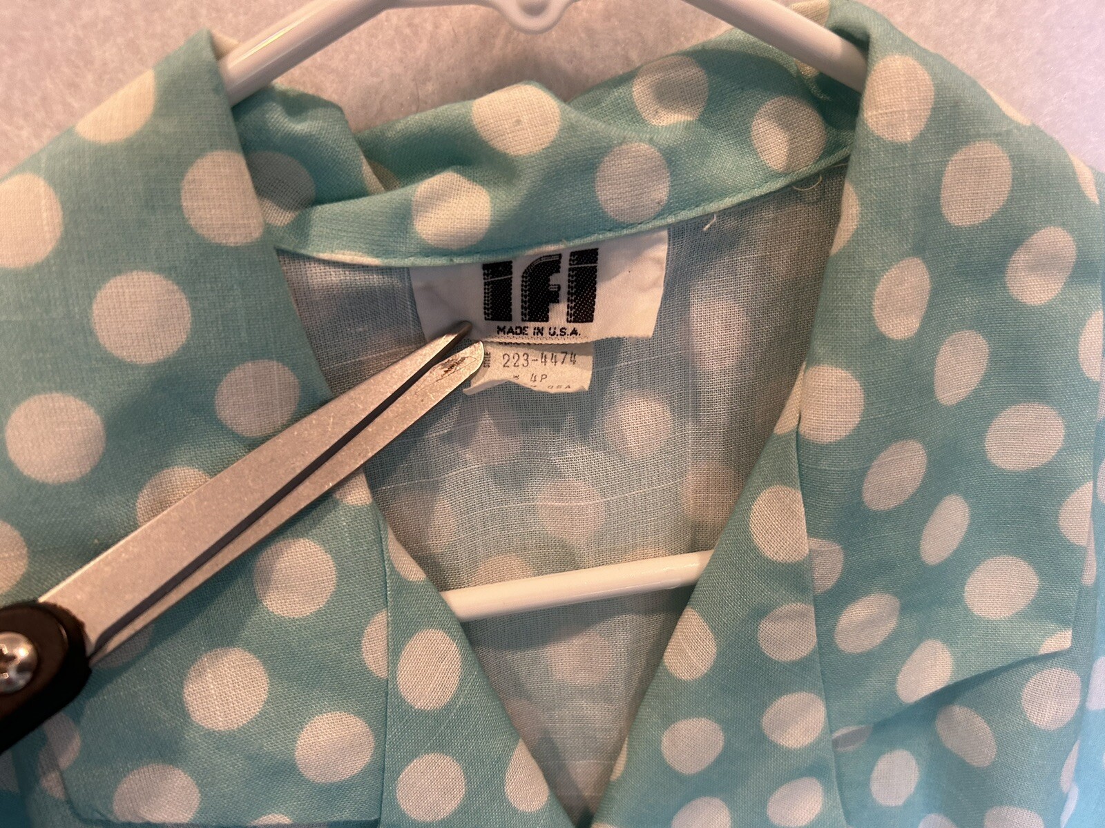 Vintage 1970s IFI Polyester Polko Dot DRESS BELT SIZE 4P Flaws U.S.A.