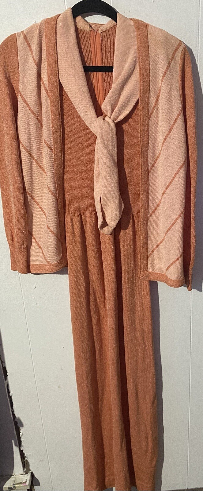 Vintage Eleanor Brenner for Brenner Bees 1970’s knit maxi dress set