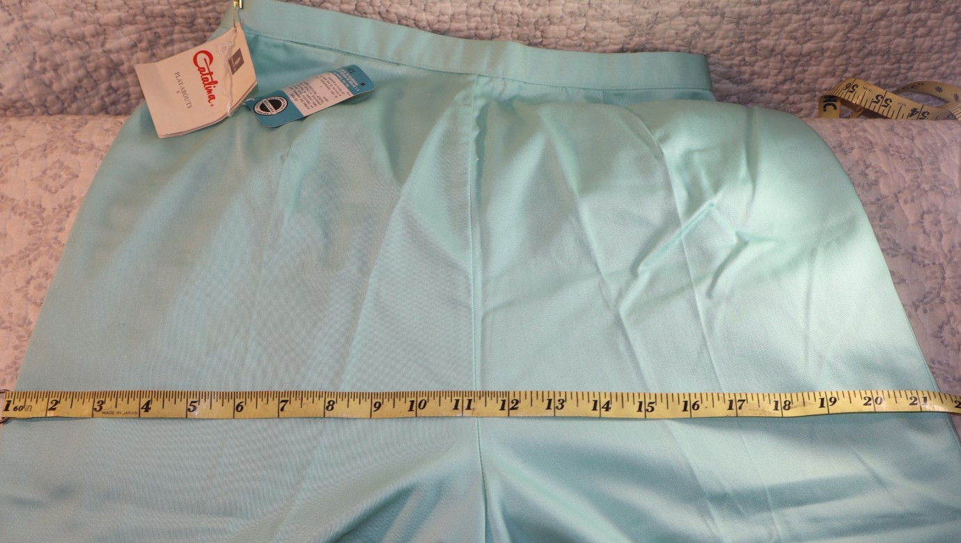 VTG 60s DuPont CATALINA Aqua DACRON & COTTON PEDAL PUSHER Pants Slacks NWT Sz S