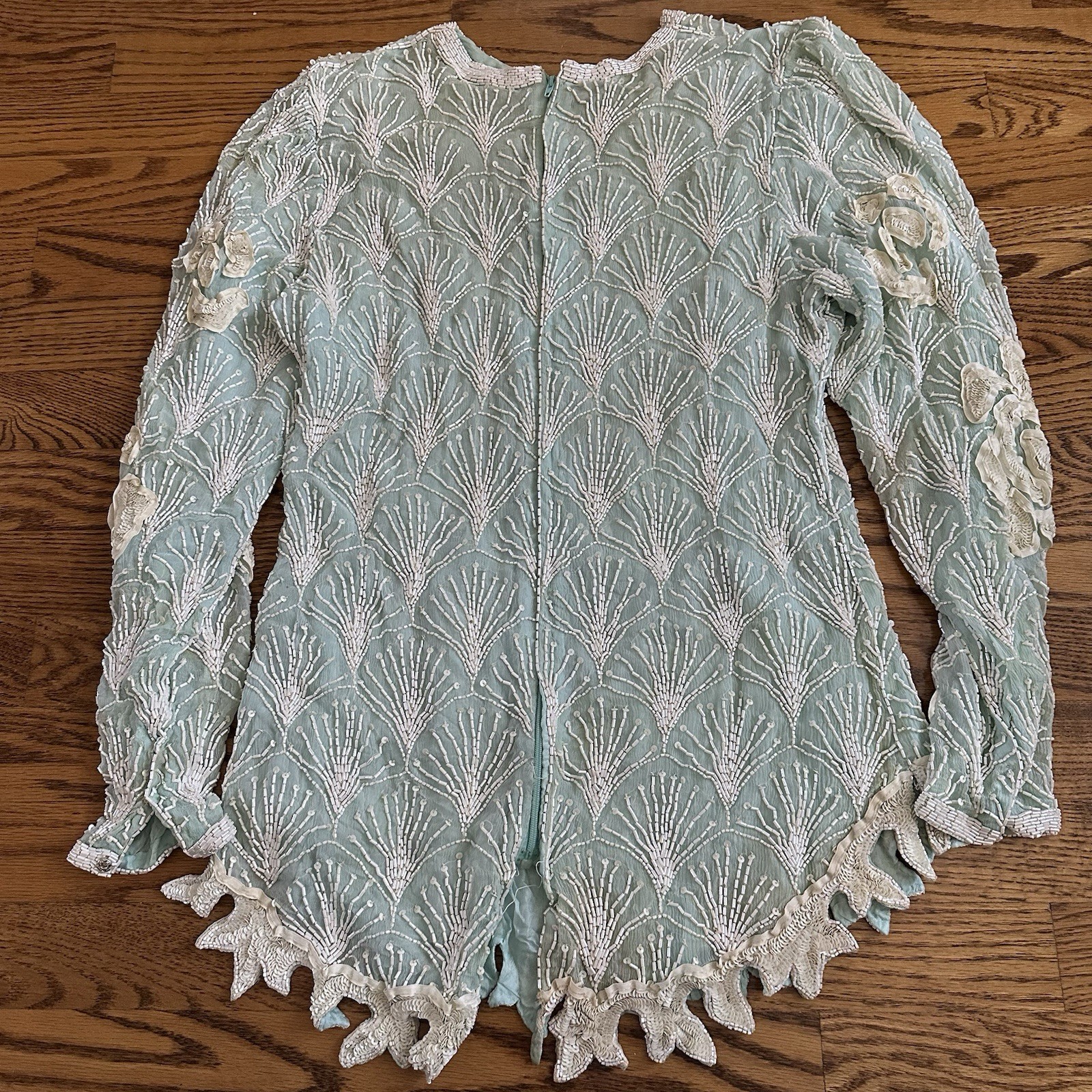 Vintage 1980s Judith Ann Creations 100% Silk Sequined Beaded Top