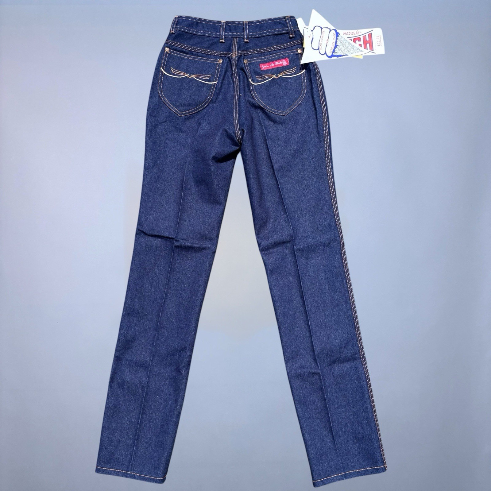 Deadstock Vintage 70s 80s High Waisted Dark Wash Stretch Jeans