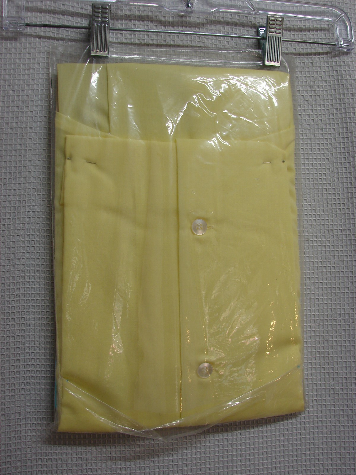 Vtg NOS Sears Pajamas Womens 32 Yellow Jamarette Short Sleeve Long Pants No Iron