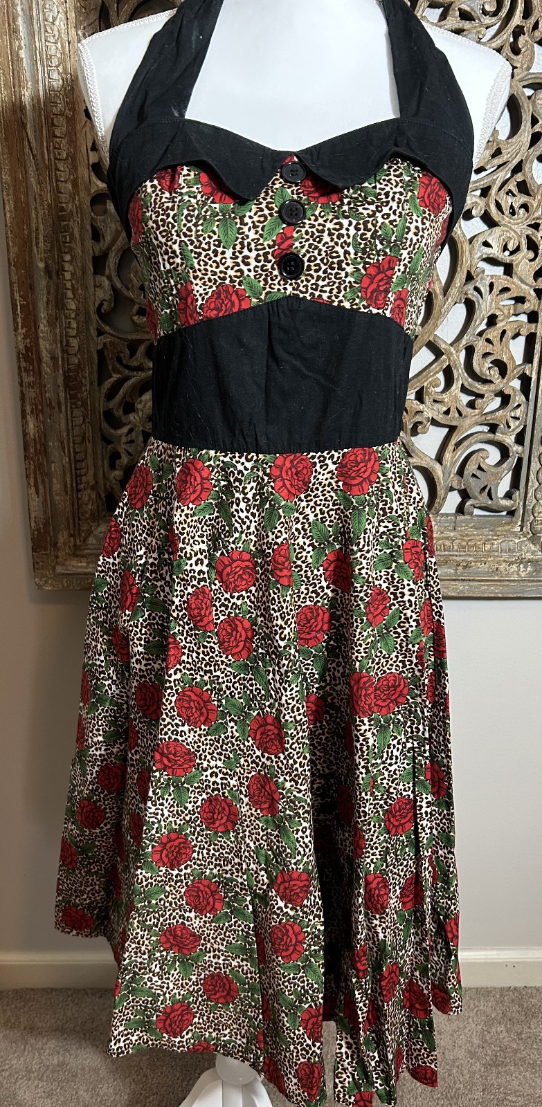 HELL BUNNY Rose Rockabilly Swing Dress Medium