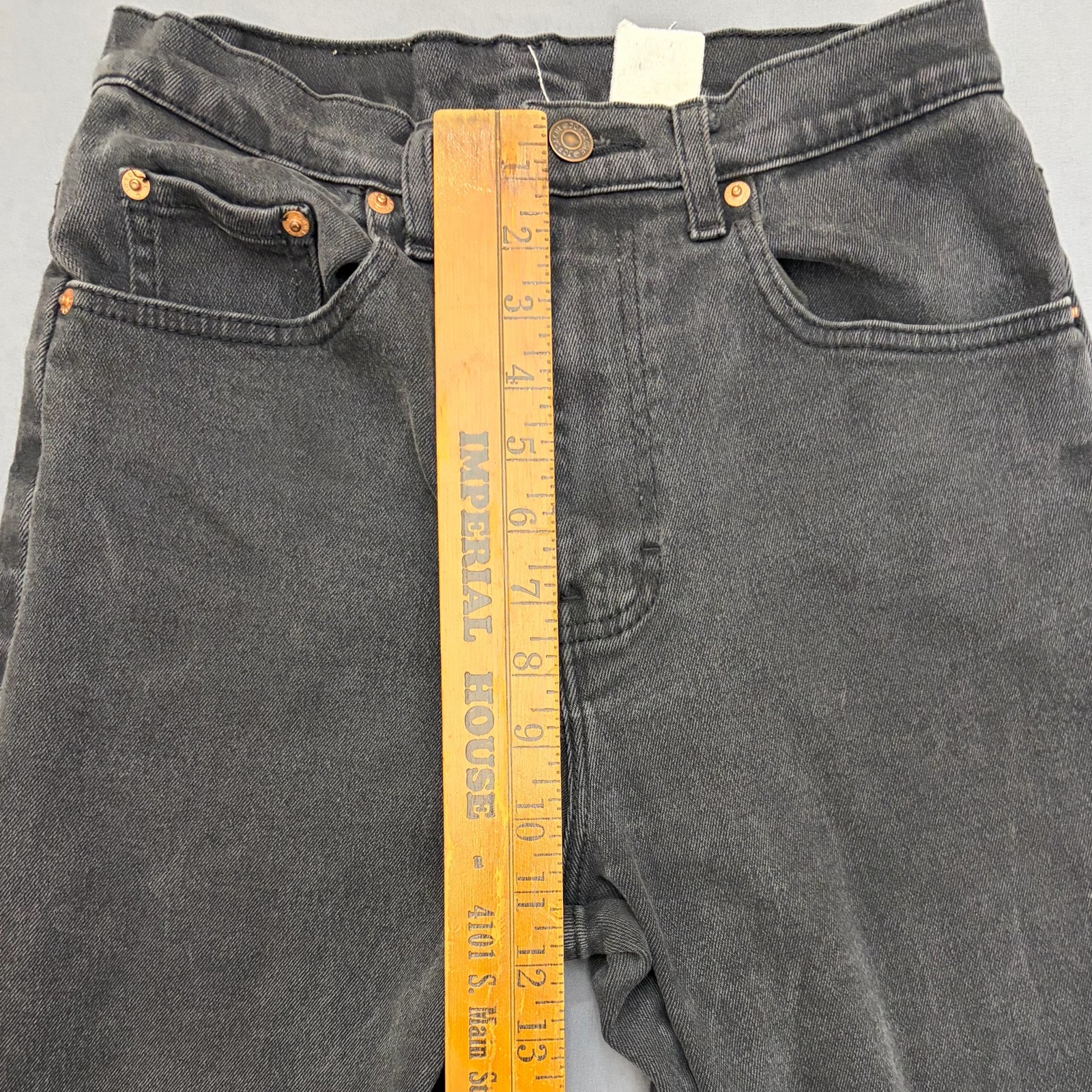 Jordache Womens Black 26×28 Denim Jeans High Rise Tapered Mom Pants