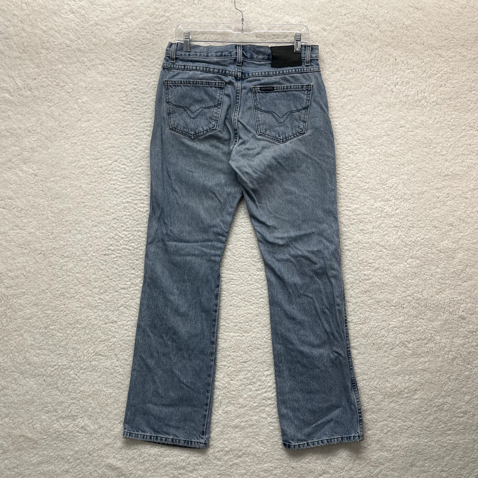 Vintage Harley Davidson Jeans 12 30 Long Tall Womens Bootcut Light Wash Mid Rise
