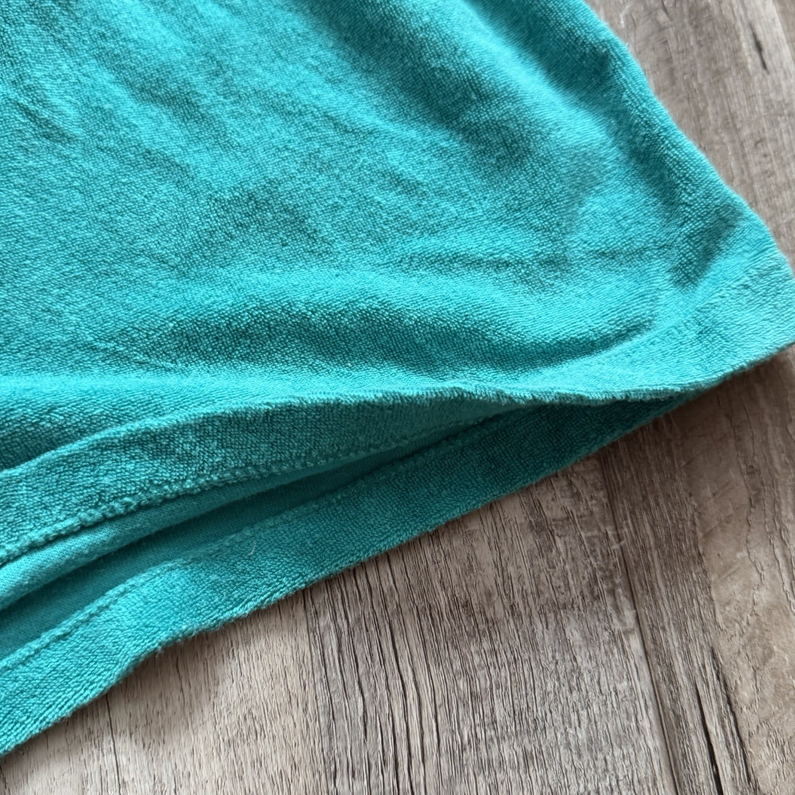 VTG 70s Beached Sears Terrycloth Strapless Teal Romper Jumpsuit (Size M) Rare
