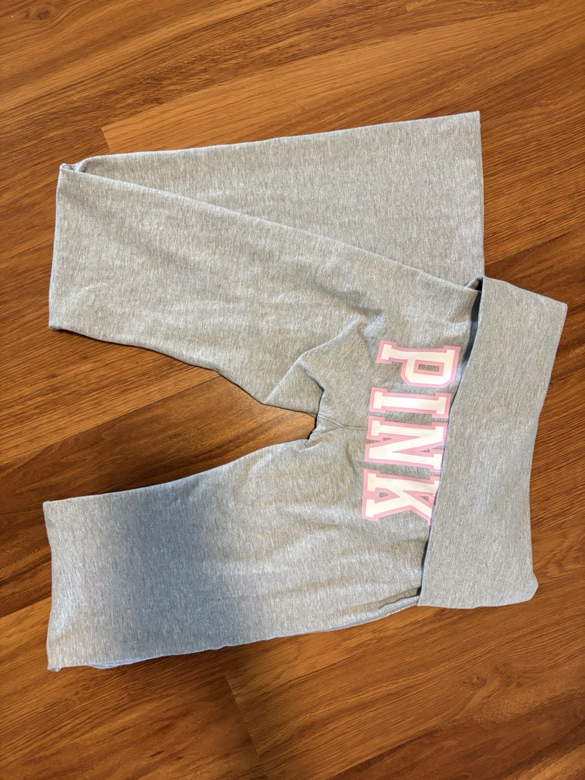 Y2K foldover yoga flares ALL-DAY COTTON Leggings heather grey & pink