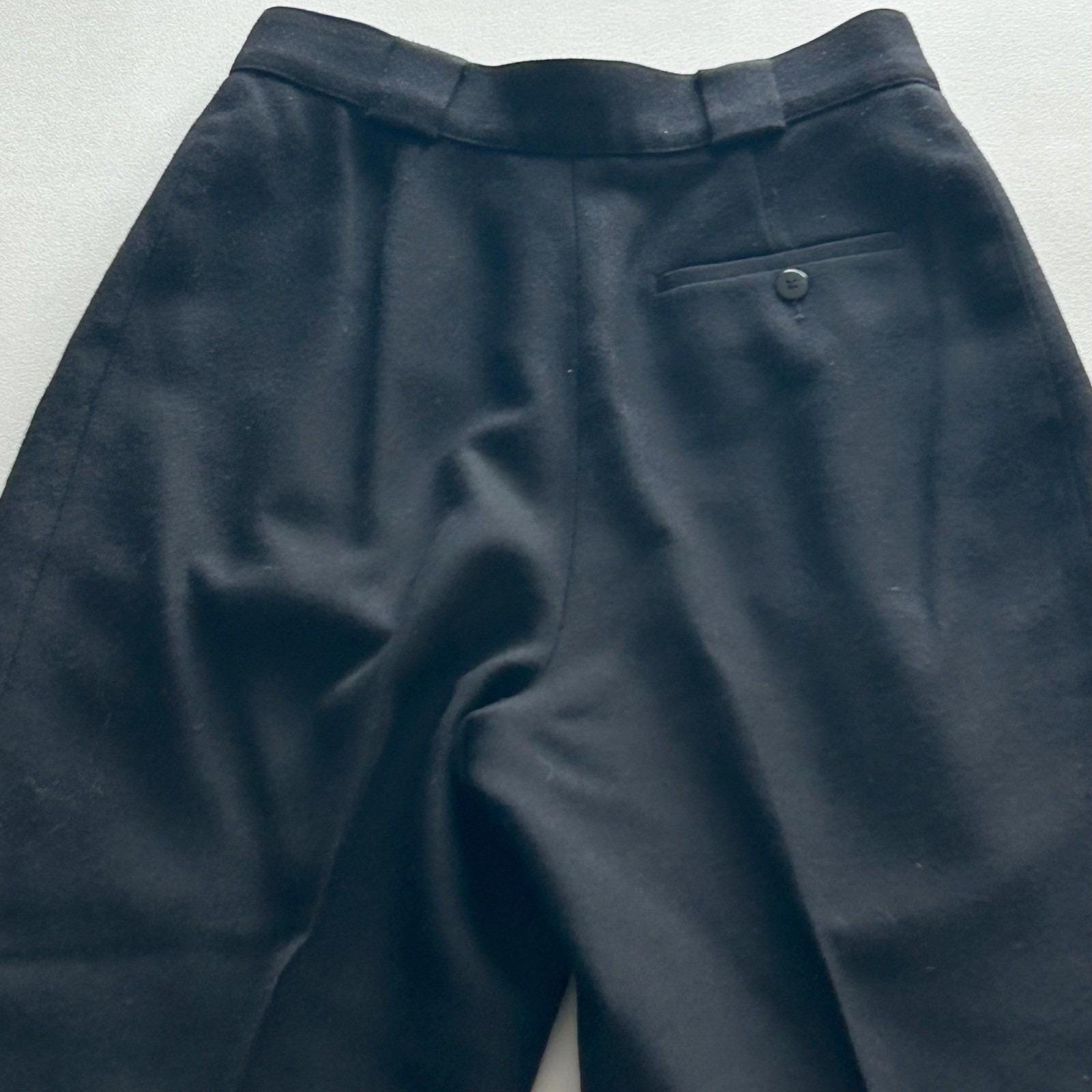 Giorgio Sant Angelo Wool Trousers Womens 6 Black Pleated High Waist Vintage 90s