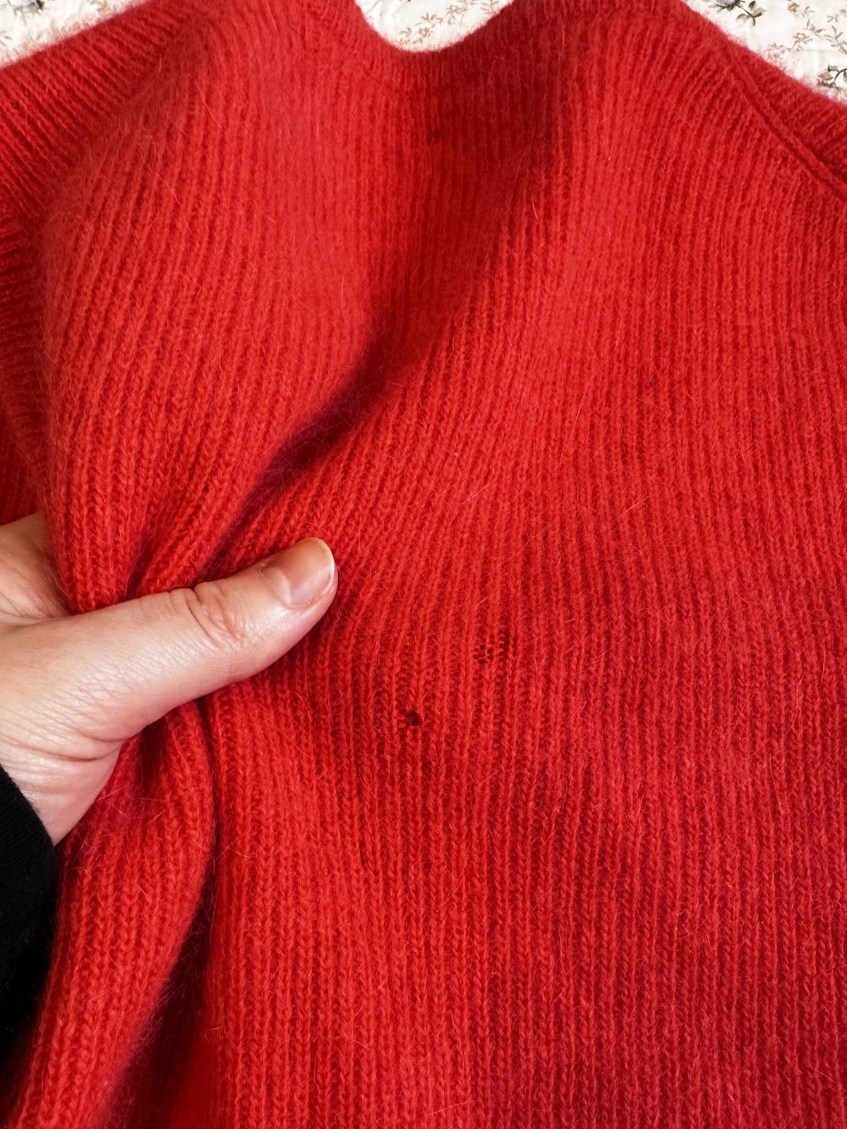 Vintage 60s 70s Orange Stanley blacker Tunic Sweater Vest Wool Angora Womens L