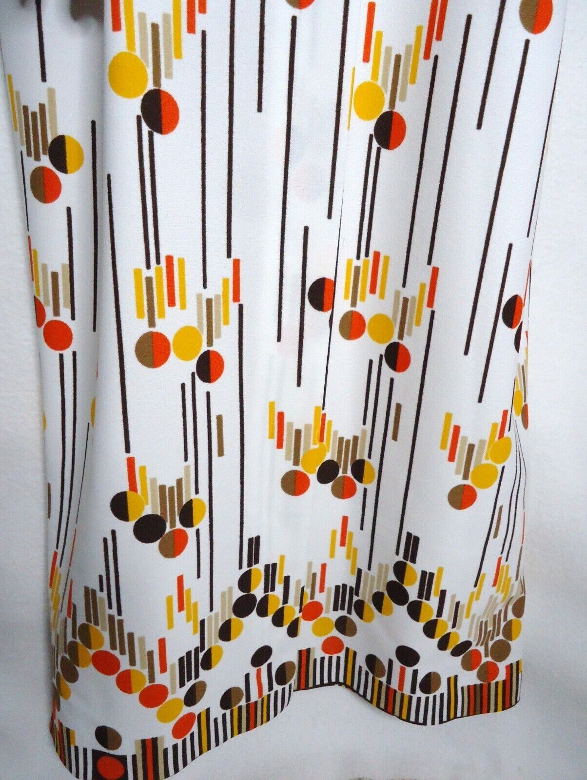 Women’s Dress L Mod Maxi 60’s Retro Polyester Brown Orange Stoner Square Vintage