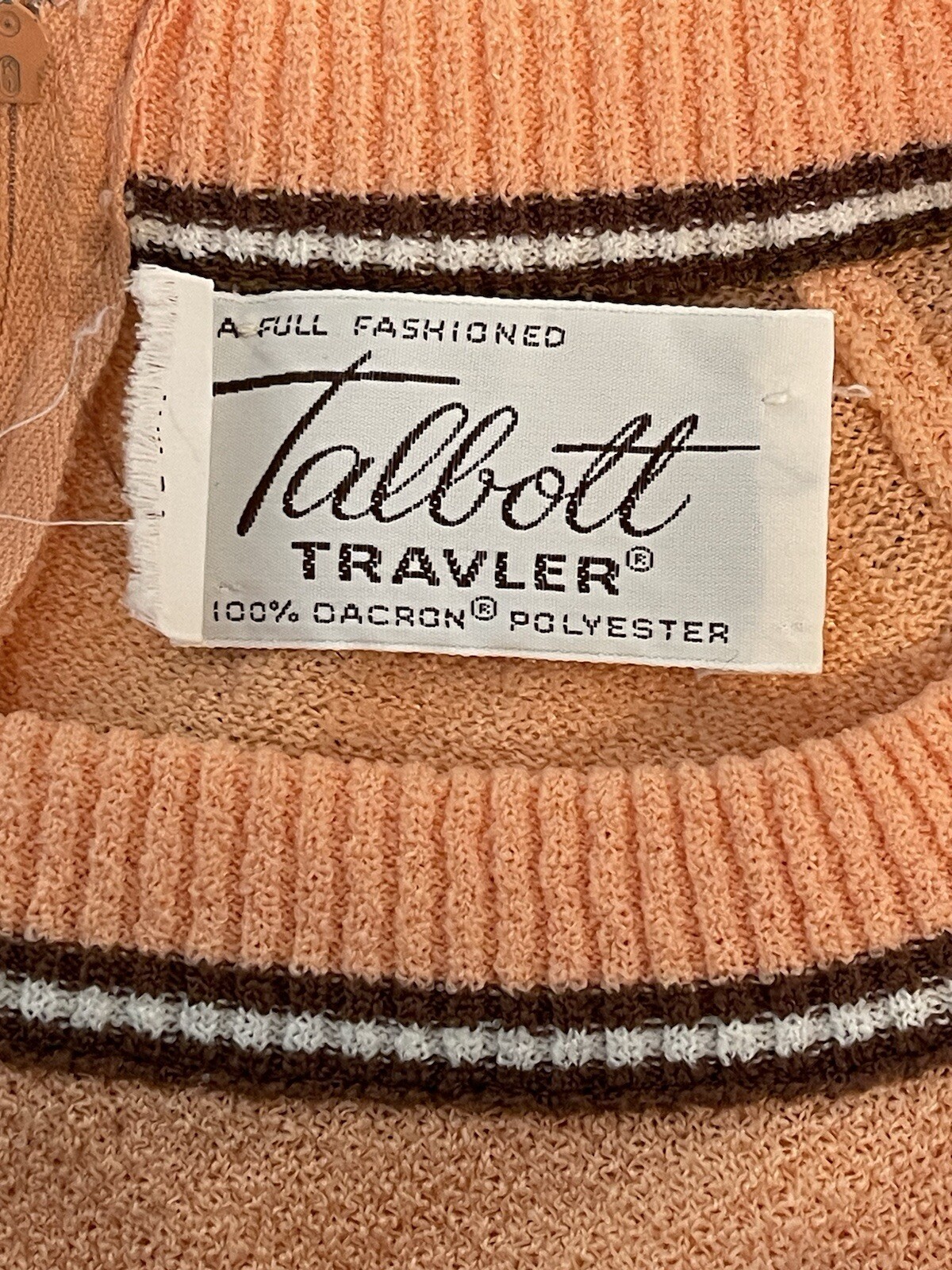 Talbot Traveler Vintage 1960’s Original Womens L Orange Dacron Floral Accent Top