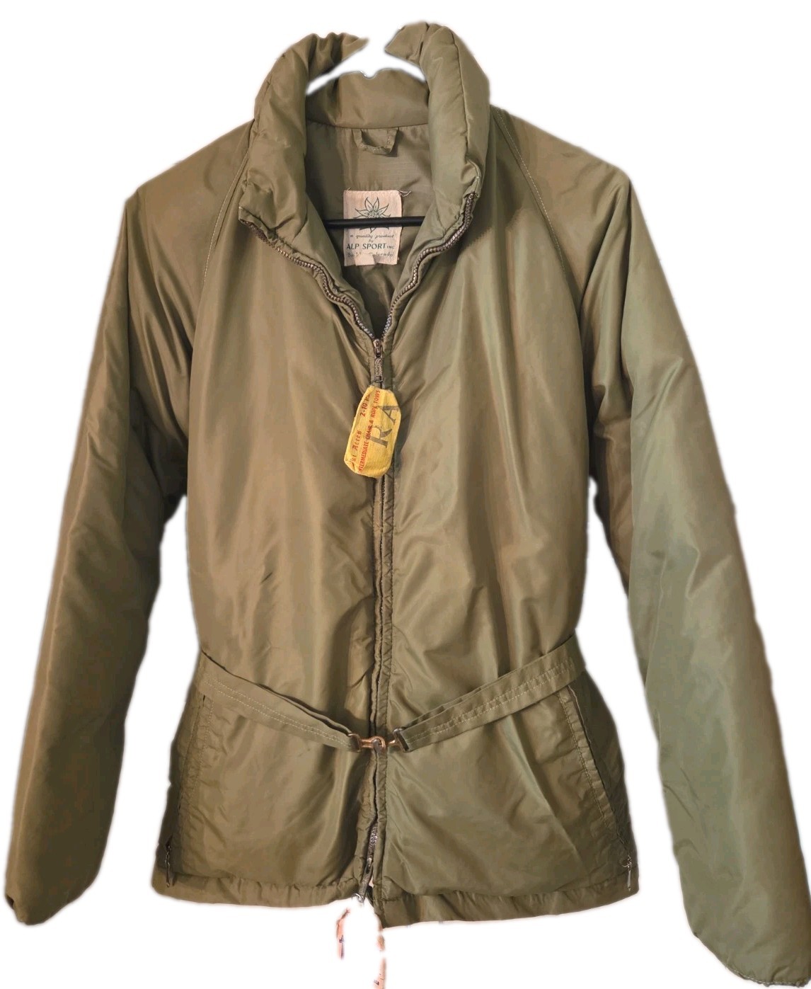 Rare Vtg 50’s, 60’s „ALP Sport” Down Ski Jacket Coat Women’s Skiing Small Green