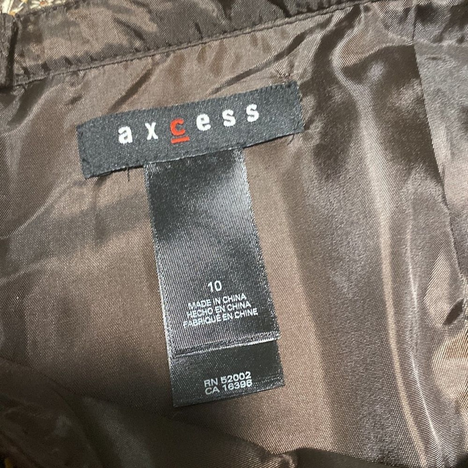 NWT Axcess Knit Checker Brown Skirt Suit Set – Size 10