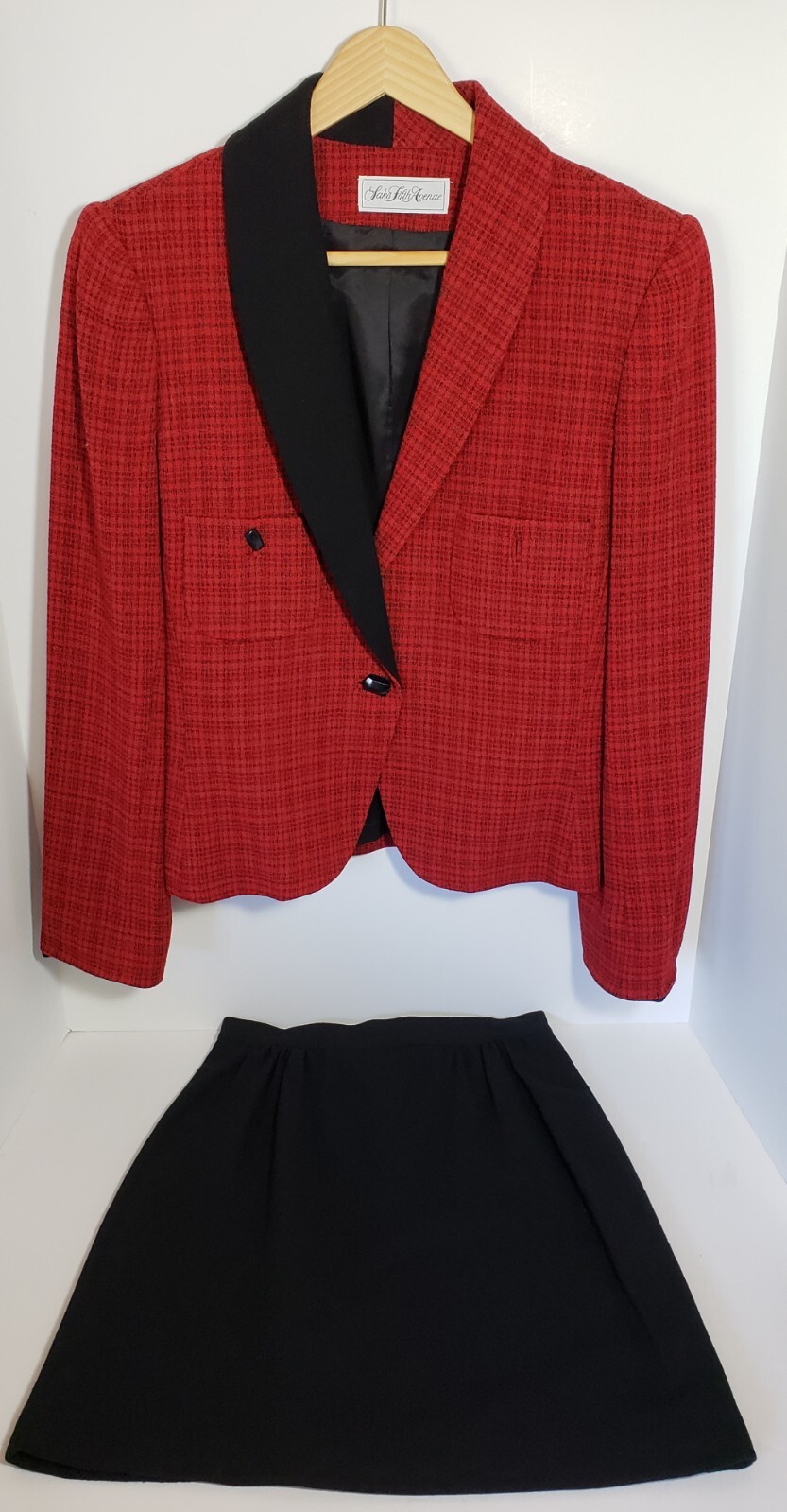 Vintage Saks Fifth Avenue DAVID HAYES Wool Jacket & Pencil Skirt Set Size Small