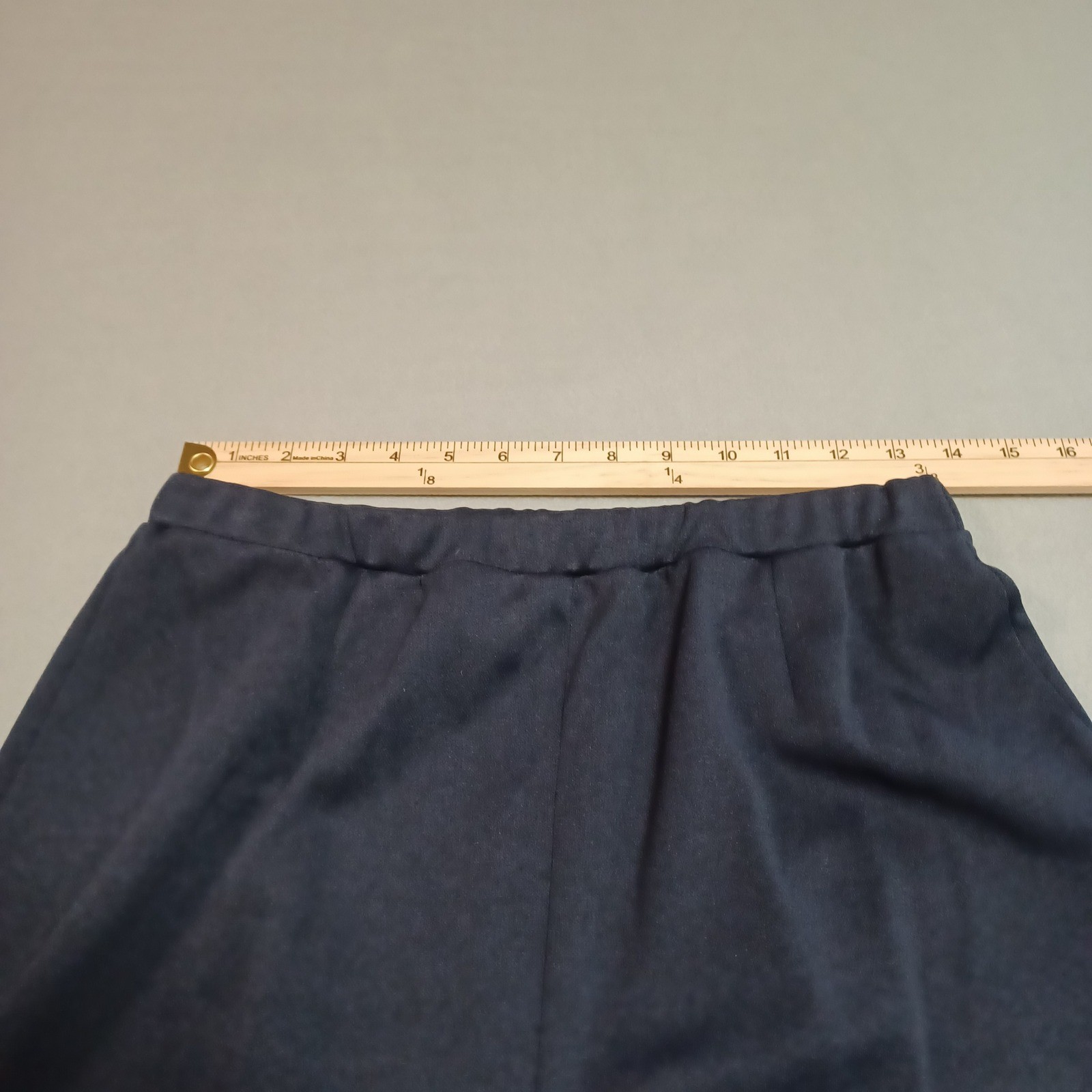 Devon Vintage Navy Blue Elastic Waist Straight Leg Pants Womens 14 Union Made