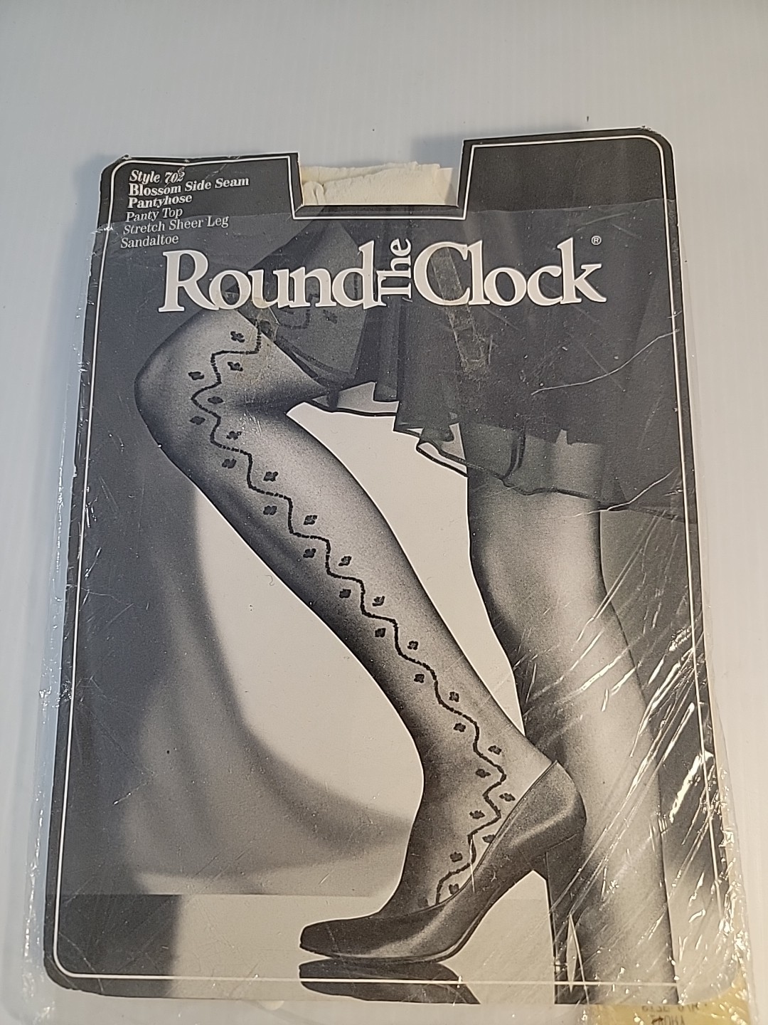 Vtg Nylons Round The Clock Blossom Decorative Seam Size A B