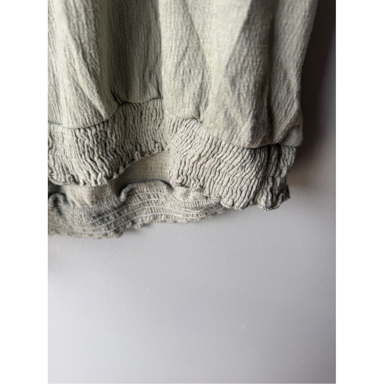 Forest Green Boho Peasant Blouse Embroidered Gauze Cottagecore Women’s XL