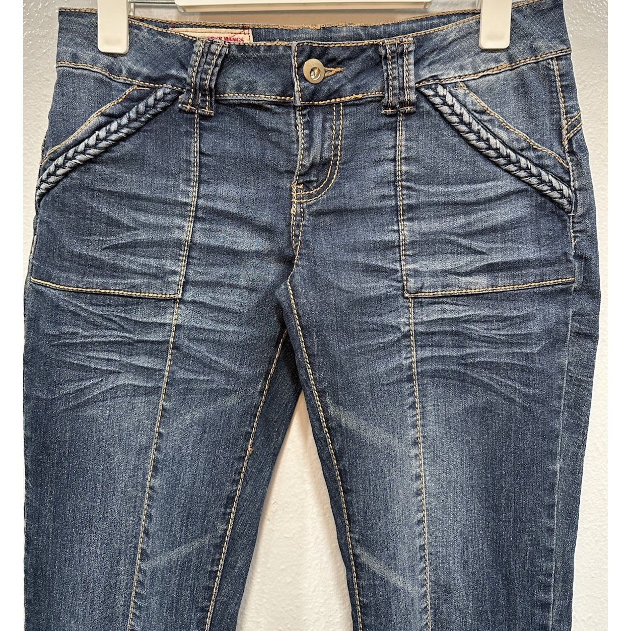 1St Kiss Flare Jeans Women’s Size 7 Blue Stretch Front Pockets Vintage Y2K 90s