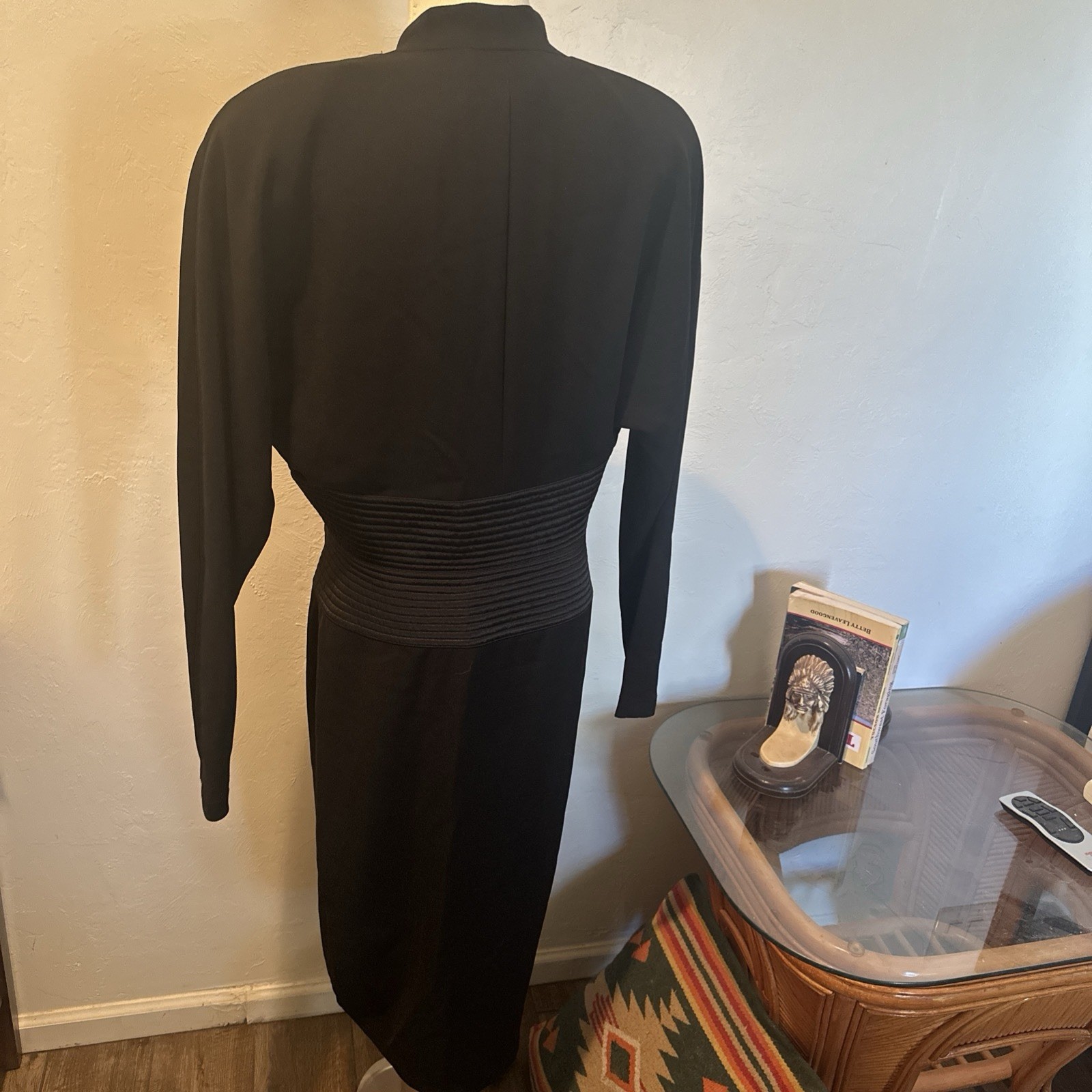 Daymor Couture Women’s Black Wrap Dress Sz 12 Made Canada Vintage Timeless LBD