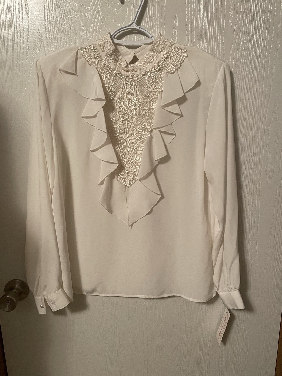 Vintage Eva Laurel New York Deadstock NWT Victorian Ruffle Lace Blouson Sz 10