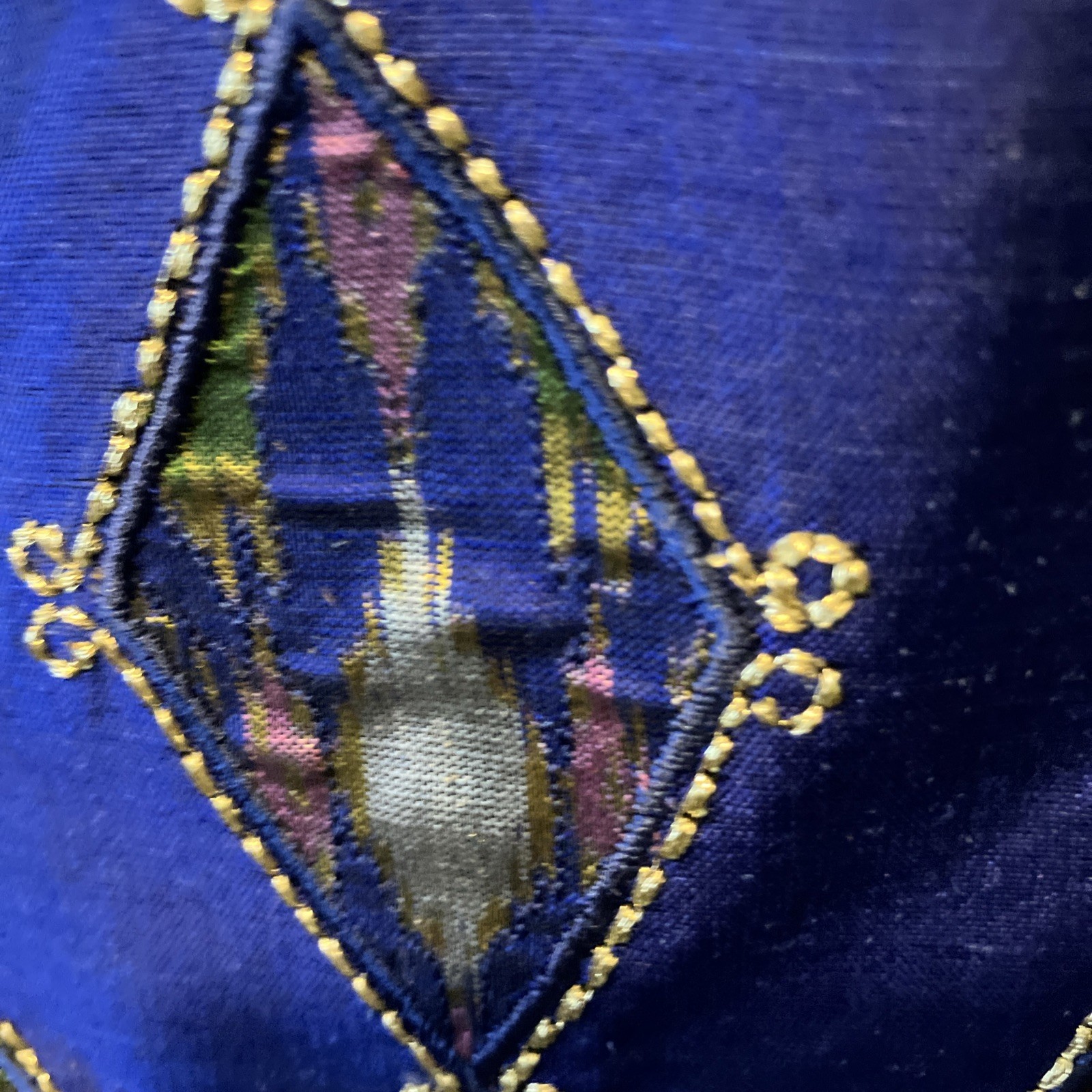 SAPPHIRE/ GOLD Traditional Evening Custom Silk Thai Formal Dress Jacket Suit 2P