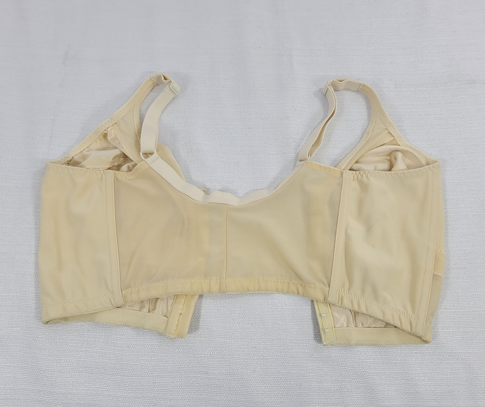 Vtg Crown-ette Women’s Long Line Bustier Corset Beige Bra 42C