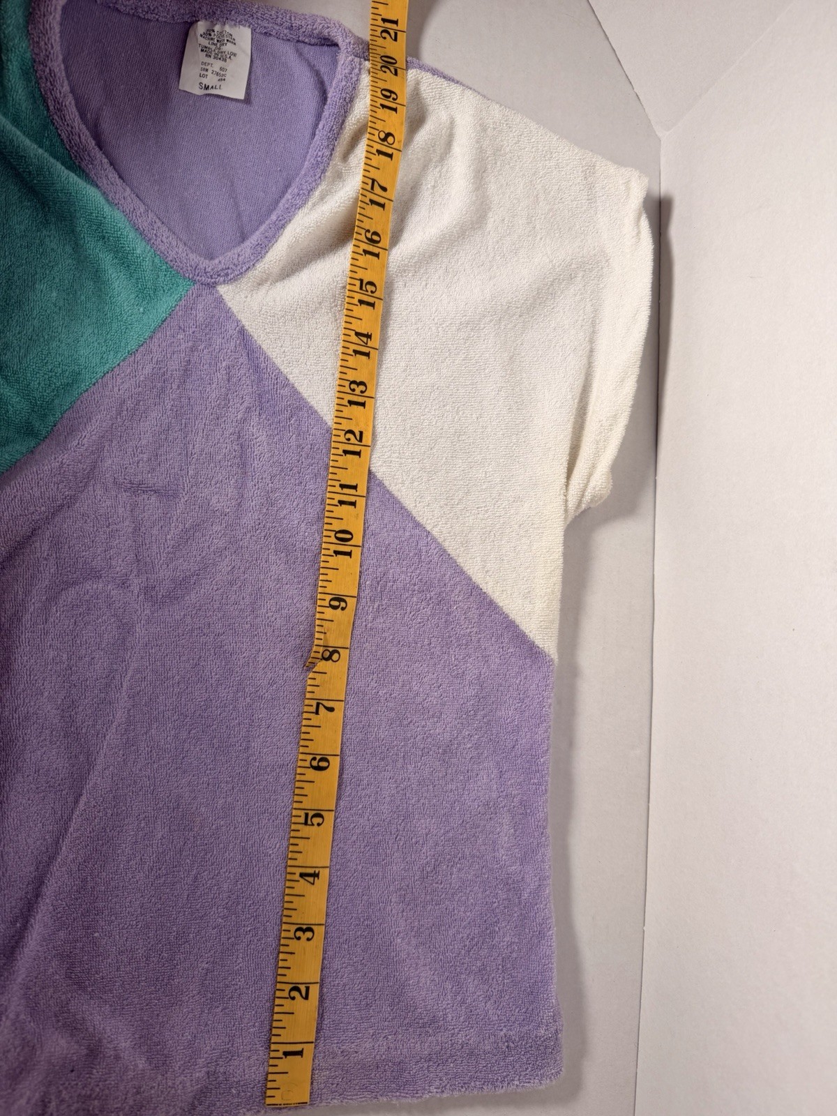 Purple,teal&white 2 Piece Vtg Outfit Terrycloth Rare Shorts Women’s Small Rare