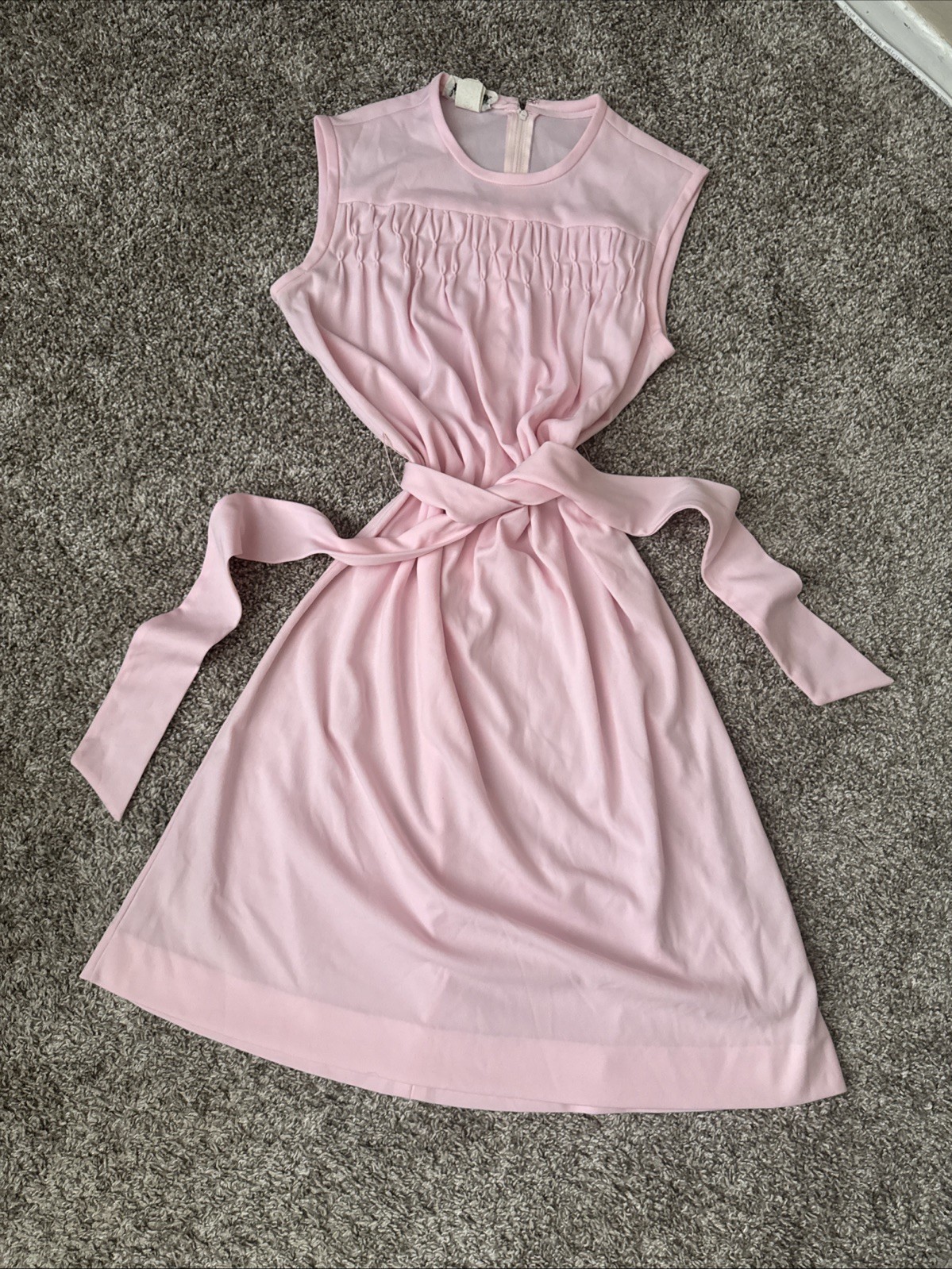 Baby Pink Vintage 1970s Shift Dress With Tie Belt Bubblegum Jonathan Logan