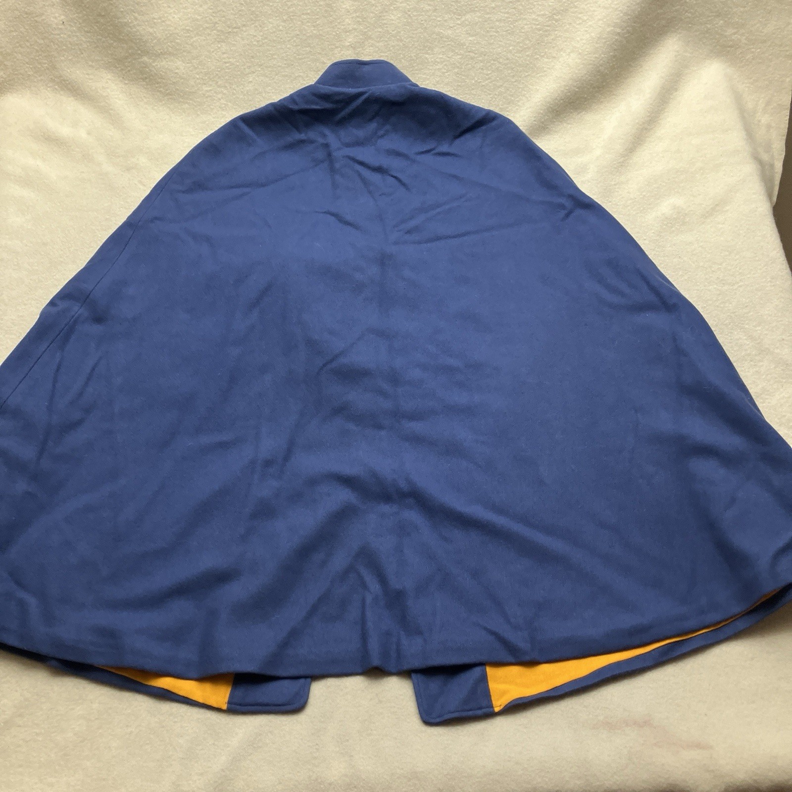 Vintage 40s WW2 Blue Yellow Wool Nurses Cape S.N.A MARVIN NEITZEL Size M