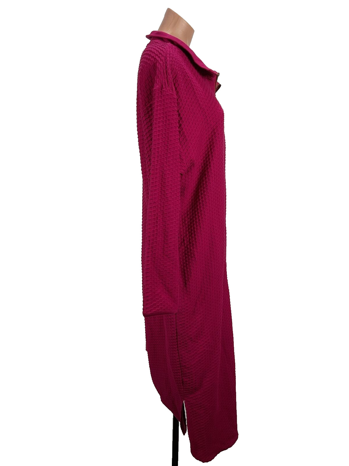 Vintage Go Softly Robe Womens Small Pink 80s Textured Housecoat Muumuu Kaftan
