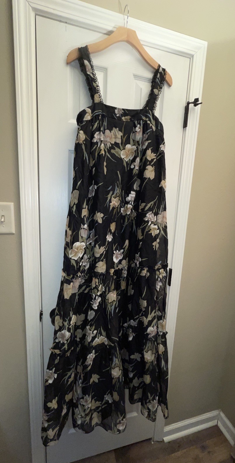 Vintage Liberty House By Lilia Honolulu Maxi Black Floral Size 9-10 Polyester