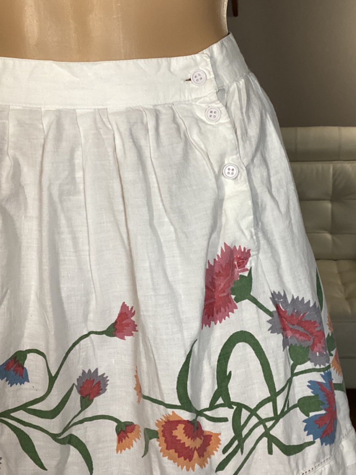 Vintage Early 80s Freestyle Cotton Floral Top & Skirt Set Cottagecore Boho