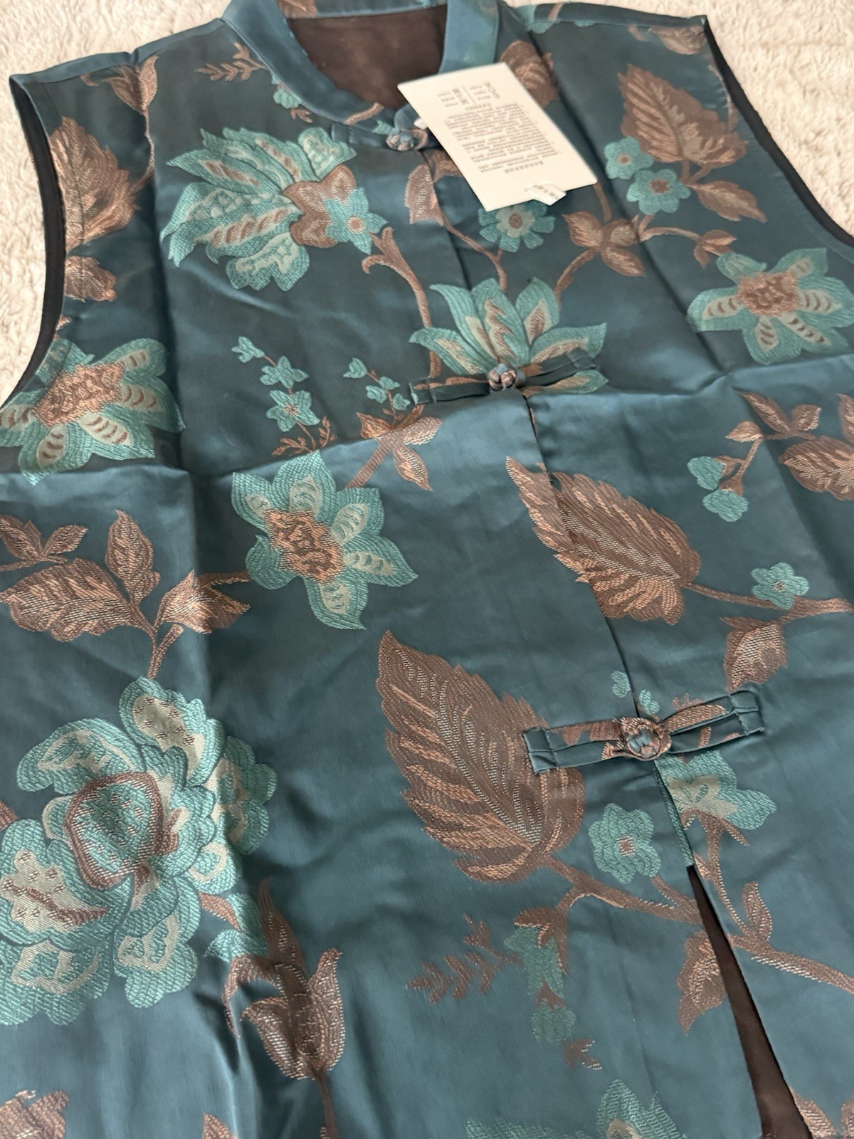100% Mulberry Silk Song Brocade Vest