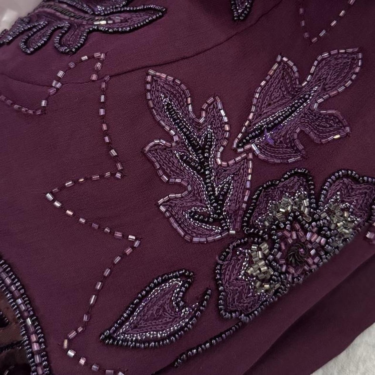 DUSK TO DAWN Maxi 90s Vintage Purple Beaded Maxi Slip Dress Size 8